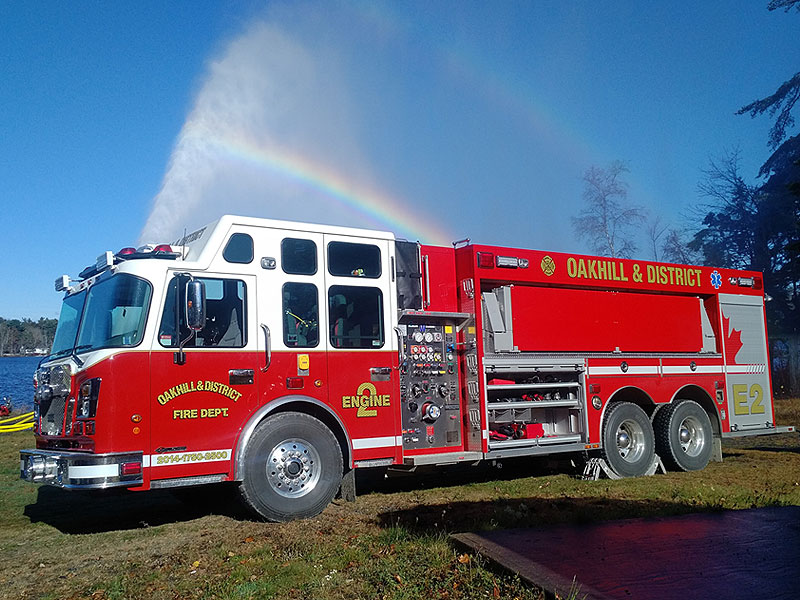 Engine 2 with its own rainbow.